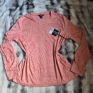 Simply Vera Vera Wang Textured Long Sleeve Top Women’s L Pink NWT